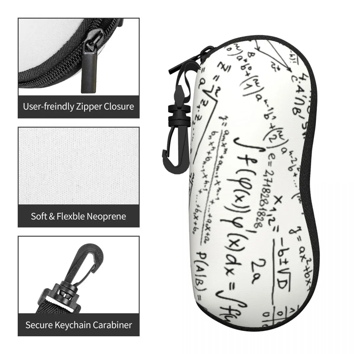 Custom Math Formulas Eyeglass Glasses Case Men Women Soft Geek Mathematics Physics Sunglasses Protective Pouch view 4