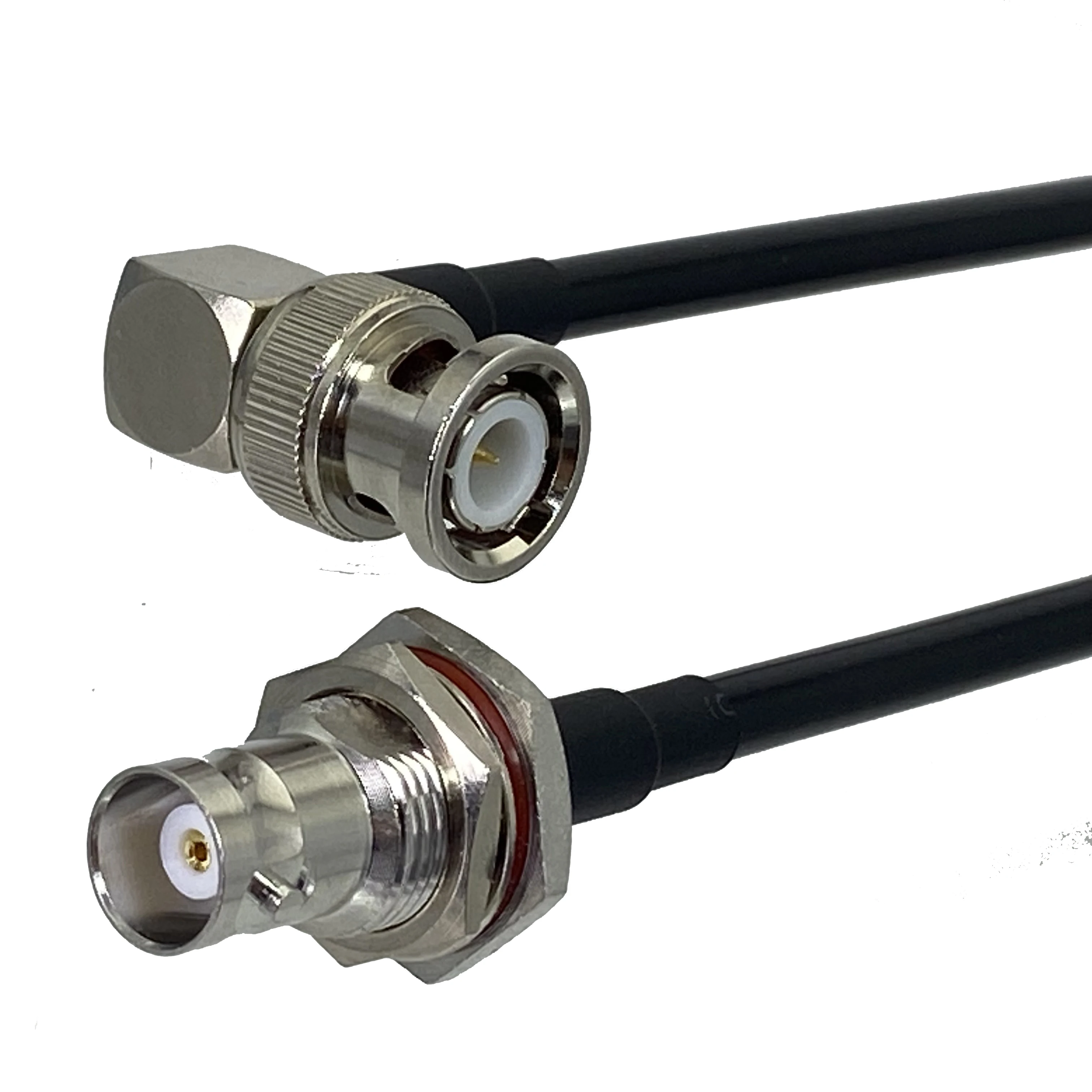 RG58 BNC إلى BNC ذكر التوصيل والإناث جاك الجوز الحاجز موصل RF محوري البلوز ضفيرة سلك كابل محطات 6 بوصة ~ 20 متر