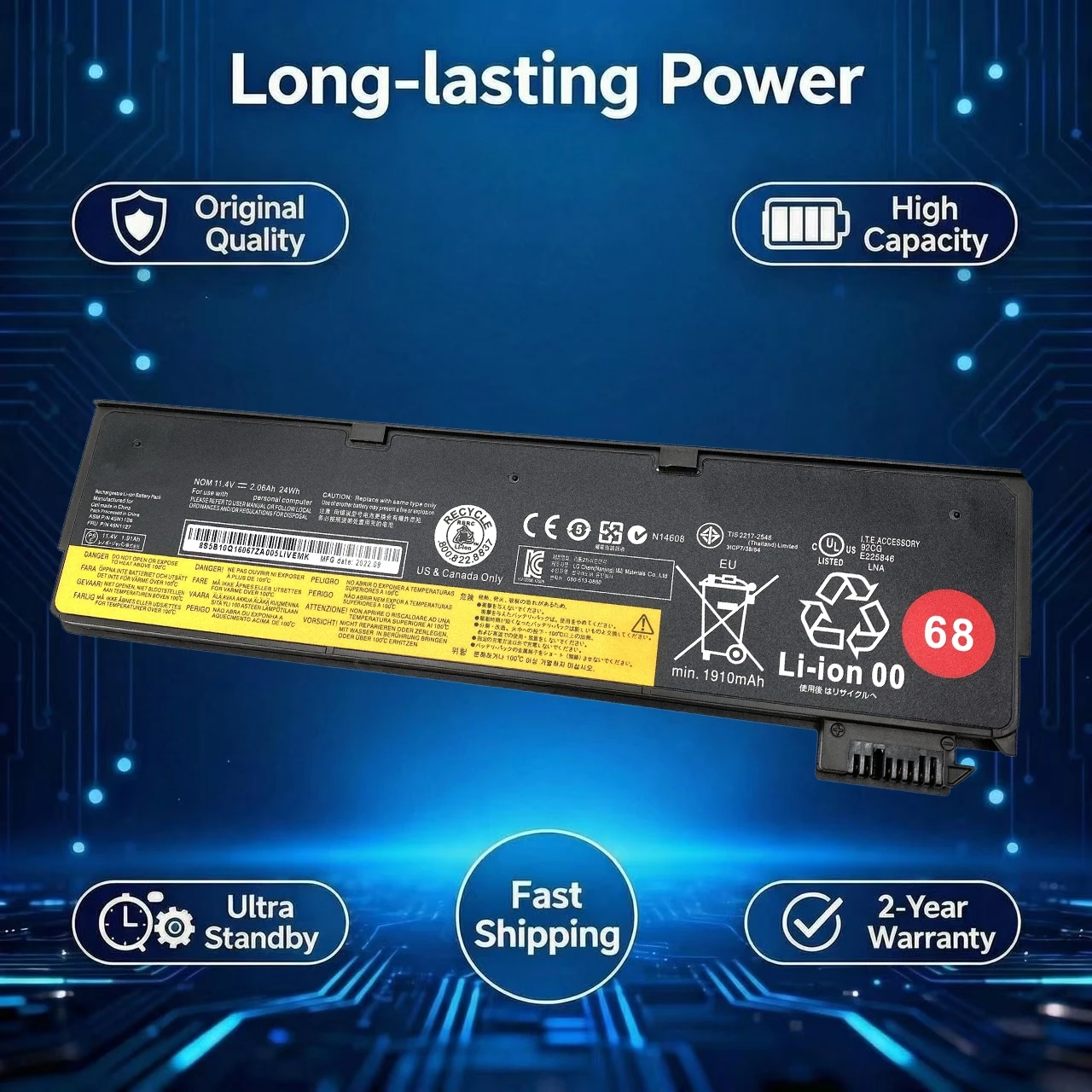 Original 45N1125 45N1126 Laptop Battery For Lenovo ThinkPad X240 T440S T440 X250 T450S X260 S440 S540 L450 L470 45N1775 01AV460