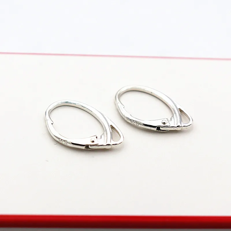 1 Pair Solid 925 Sterling Silver French Leverback Hinged Earring Wire Hook with Closed Jump Ring DIY Accessories Making Supplies