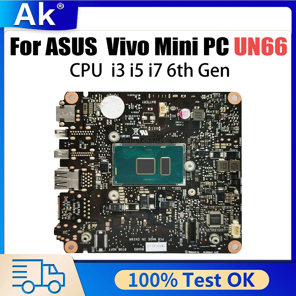 

UN66 Laptop Mainboard For ASUS Vivo Mini PC UN66 Mini HD Computer Motherboard With i3 i5 i7 6th Gen CPU