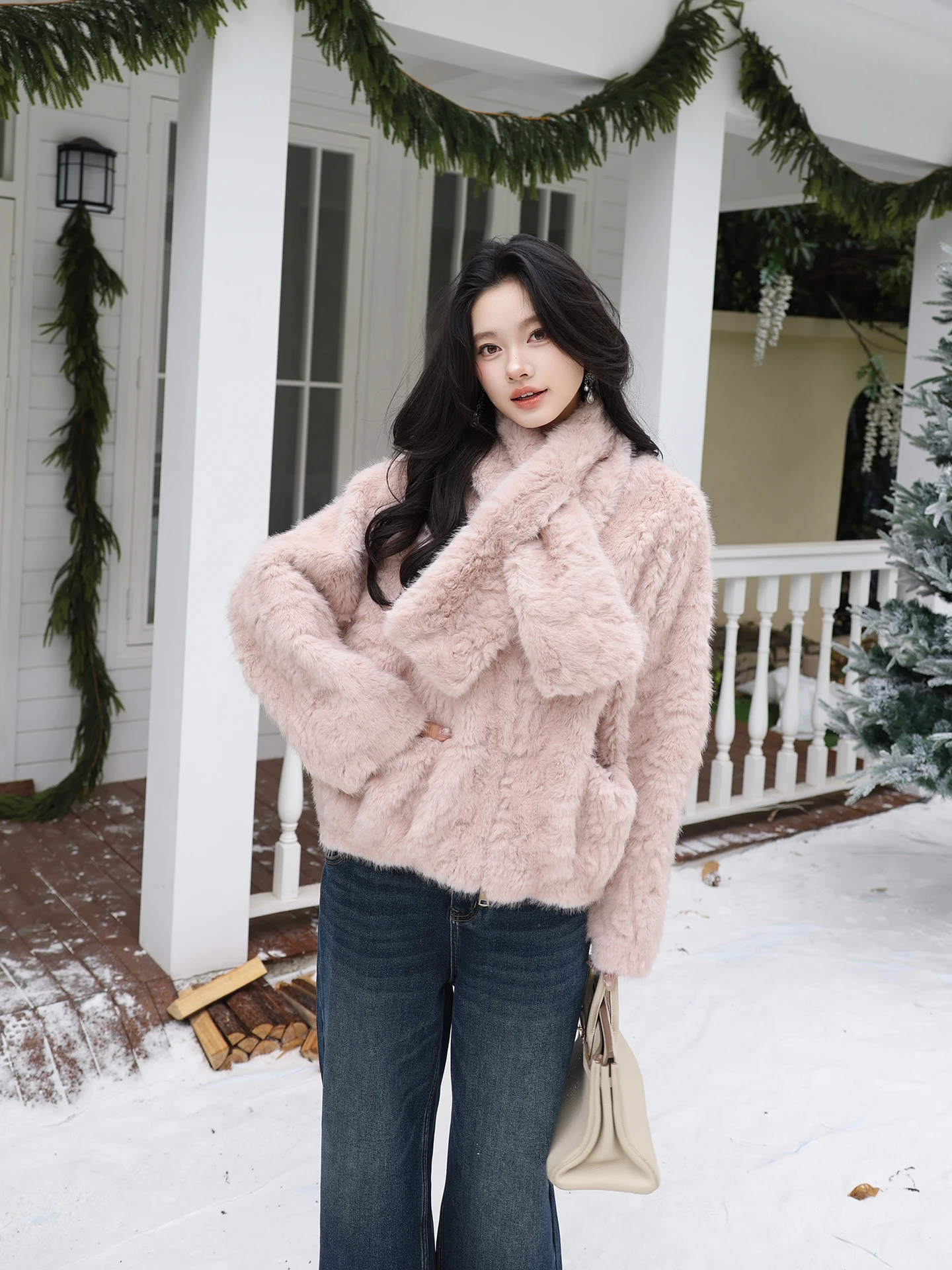 

Теплое меховое пальто Mehomeyang: модное, утепленное, с длинными рукавами, V-образным вырезом, из полиэфирного волокна, женская верхняя одежда, зимнее пальто