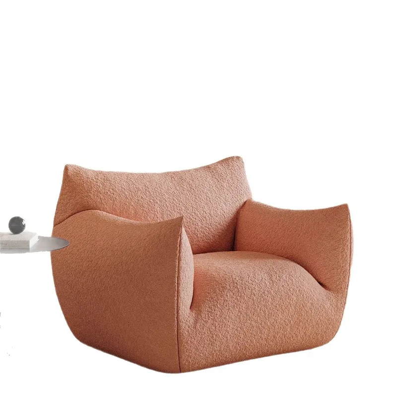 

Cream Wind Chinchilla Lamb Fleece Bedroom Leisure Chair French Vintage Single Sofa Chair
