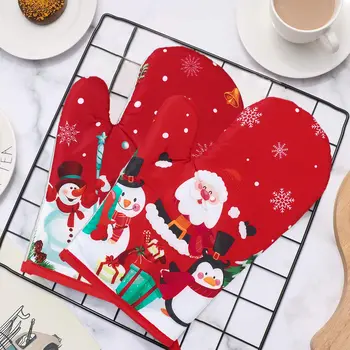 Vánoční domácí kuchyňské rukavice vánoční dekorace na večírek 2025 vánoční sněhulák kuchyňské rukavice Navidad Natal novoroční dárek 2026 8 nejlepší prodej Novoroční výprodej - №8