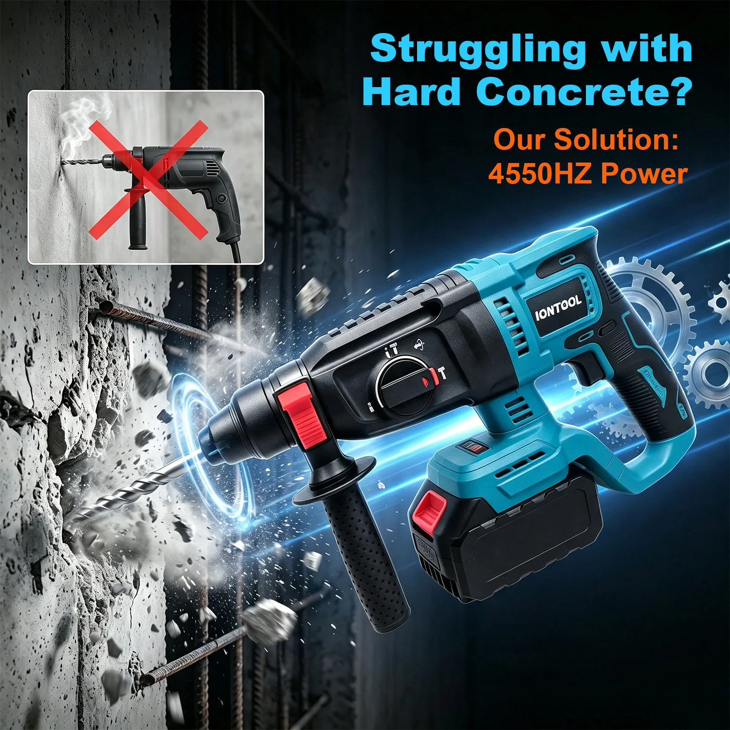 IONTOOL Akku-Bohrhammer 20mm W – Home Improvement Tim Bewertung und Preis