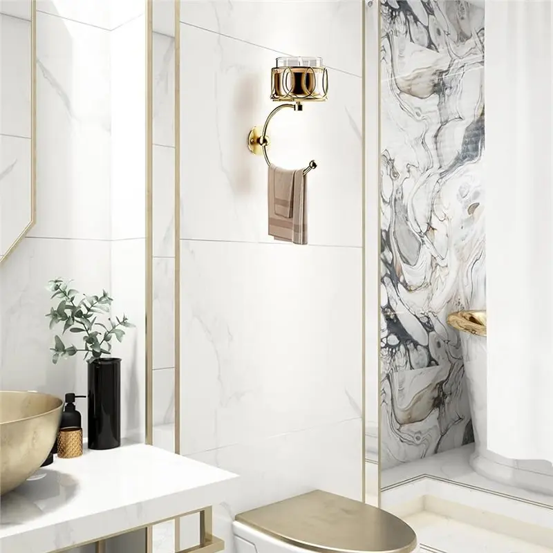 A02F-Hand Towel Holder For Bathroom Wall, Towel Hook With Candle Holder For Bathroom Decor, Towel Hook With Cut Candle Holder