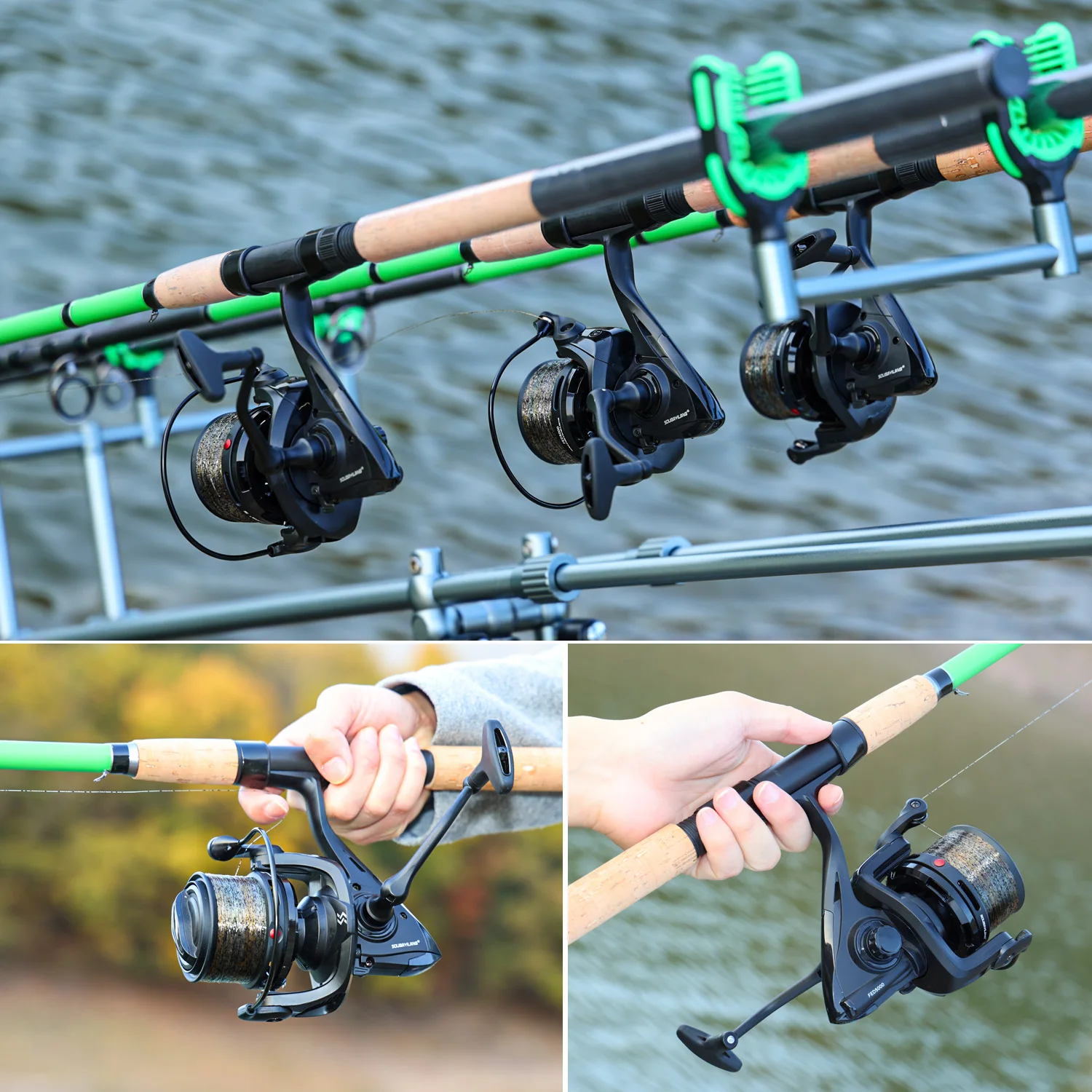 Sougayilang Professionelle Feeder-Rolle mit Vollmetallgehäuse, Doppelspulen, 4,7:1 Übersetzungsverhältnis, 15KG Max. Bremskraft, für Ufer- und Salzwasser, Universell Einsetzbar – Detail 17