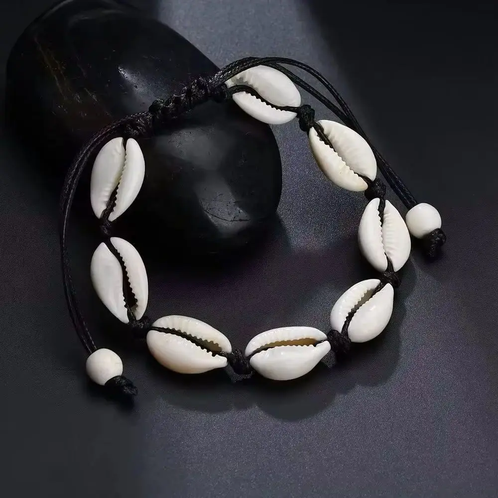 Hot Handmade Natural Seashell Hand Knit Bracelet Shells Bracelets Women Accessories Beaded Strand Bracelet