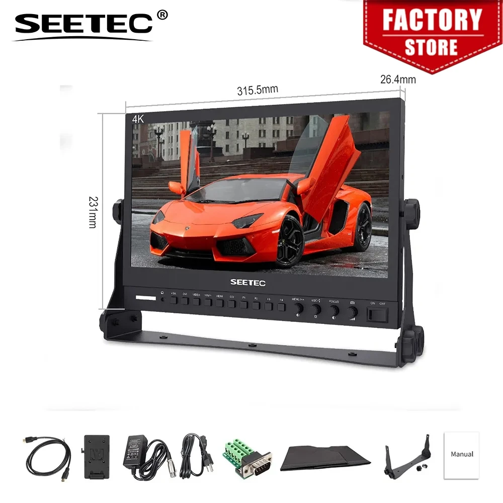 Seetec P133-9HSD 13.3 "carcaça de alumínio pro transmissão 4k monitor ultra hd 1920x1080 lcd ips tela 3g sdi 4k hdmi ypbpr av dvi