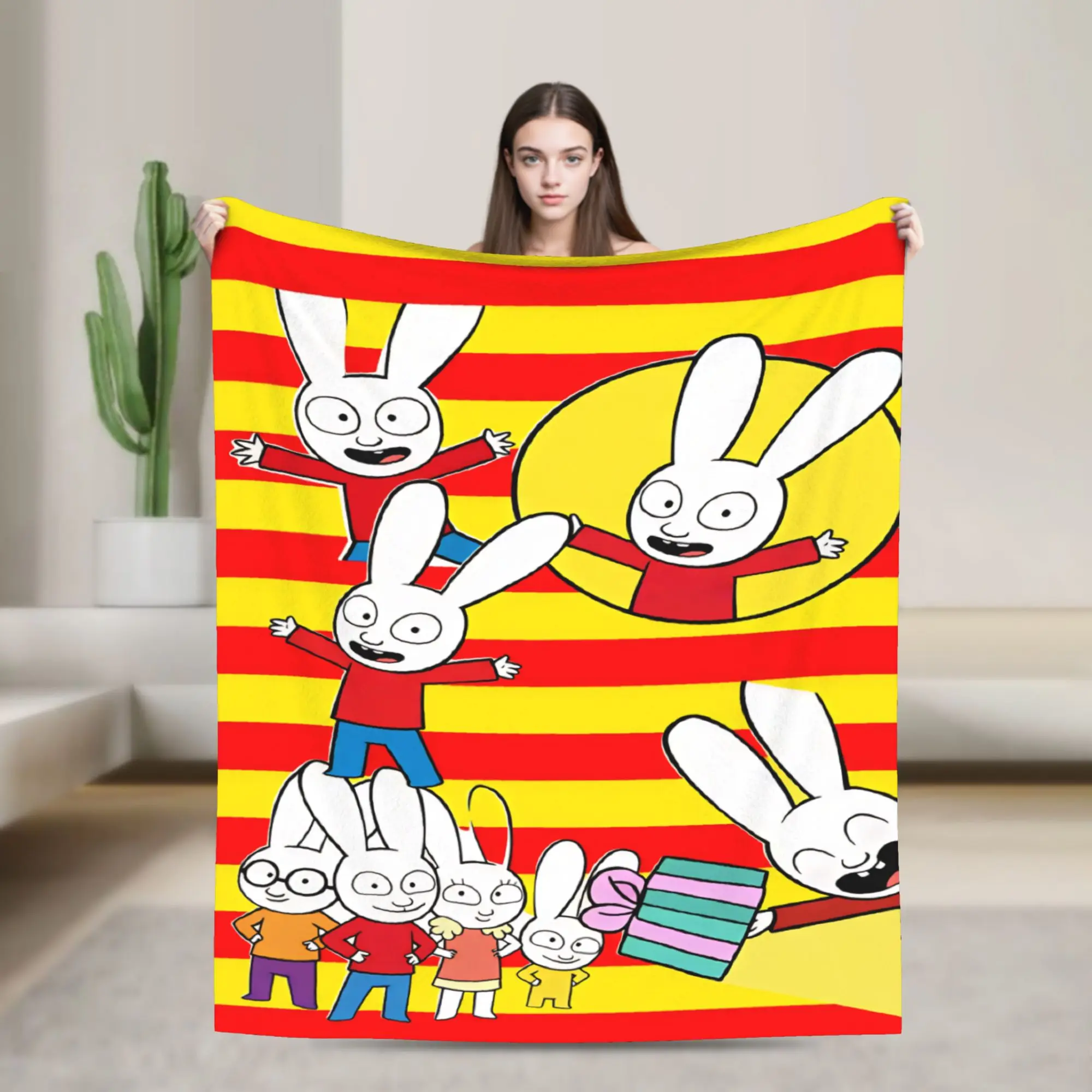 Simon Super Rabbit  Blanket Quality Comfortable  Throw Blanket Winter Camping Living Room Trend Bedspread