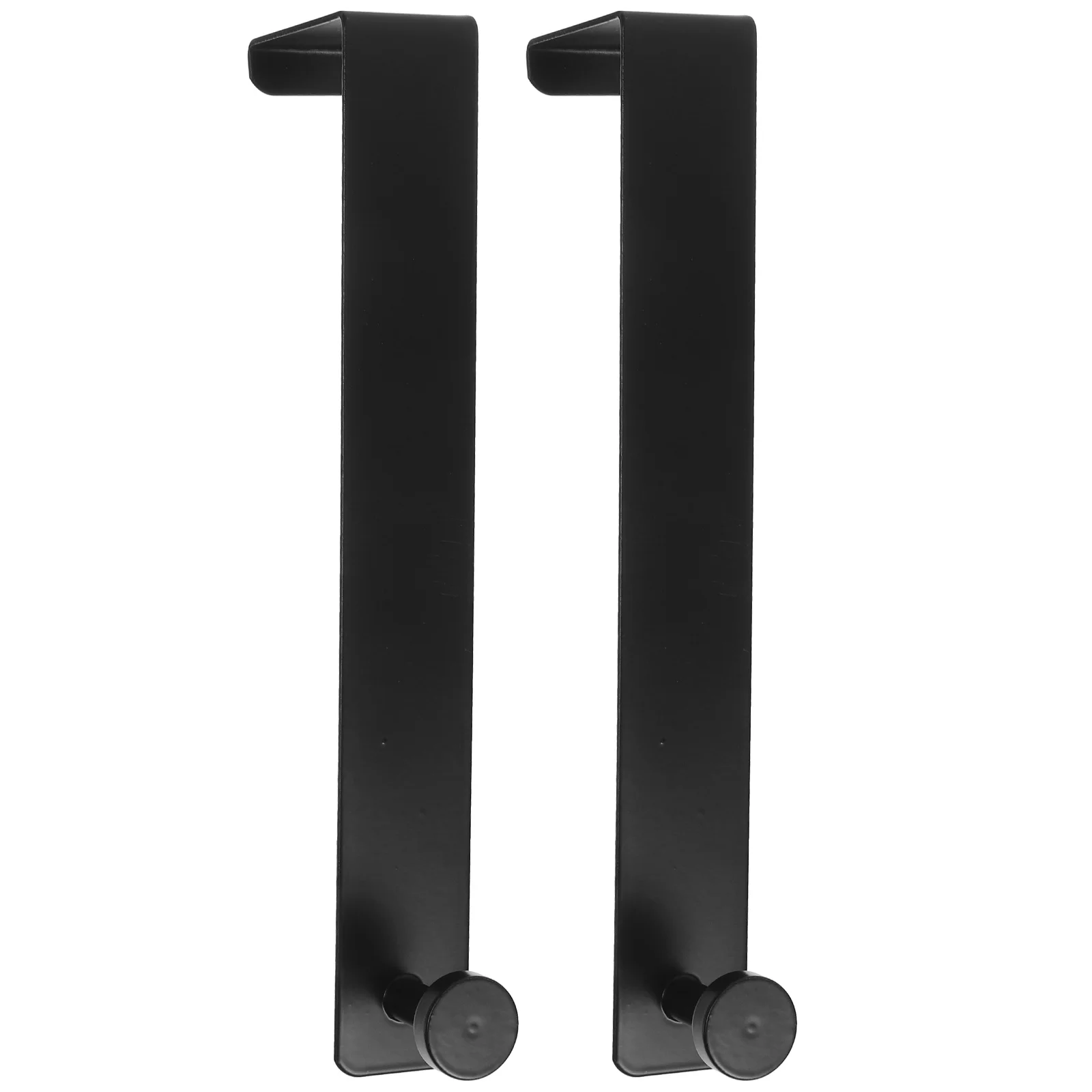 

2pcs Black Iron Door Hooks Heavy Duty Punch Free Coat Hanger for Bedroom Storage Over Door Rack Home Supply Christmas Decor