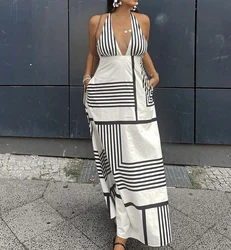 2024 New Autum Women's European and American Style Fashion Simple Loose Stripesd Midi Dress Street Style Casual Skirt