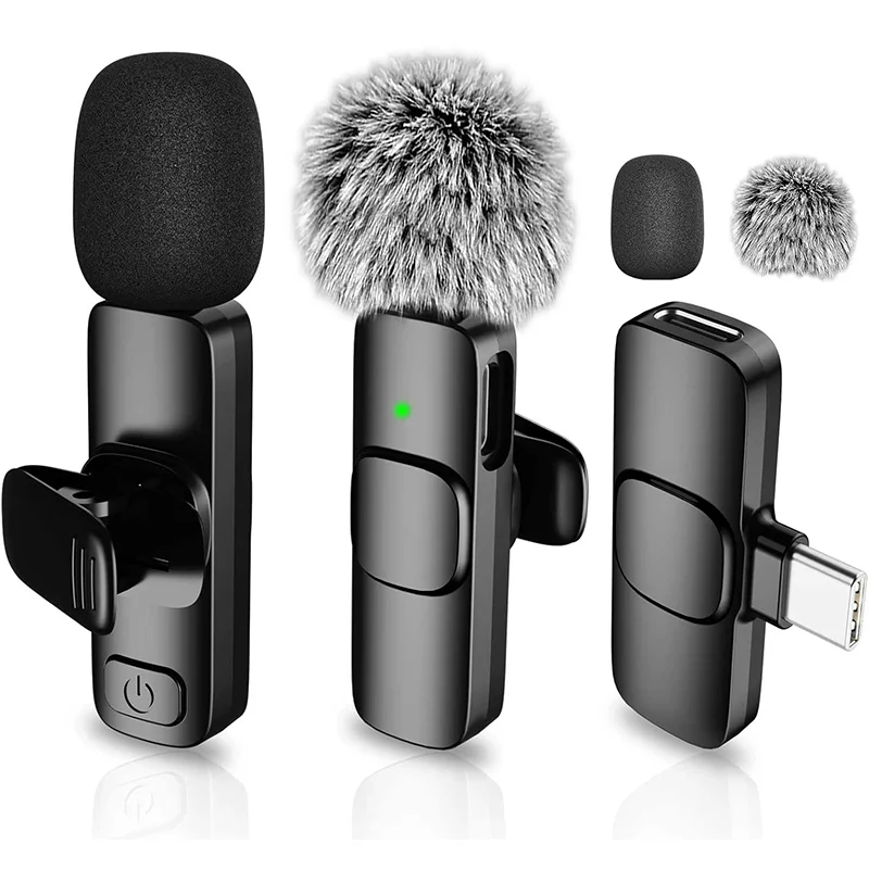 Microphone Lavalier sans Fil pour iPhone, iPad, Mini Micro d'Enregistrement Vidéo pour Interview, Vidéo, Podcast, Vlog, Réduction du Bruit