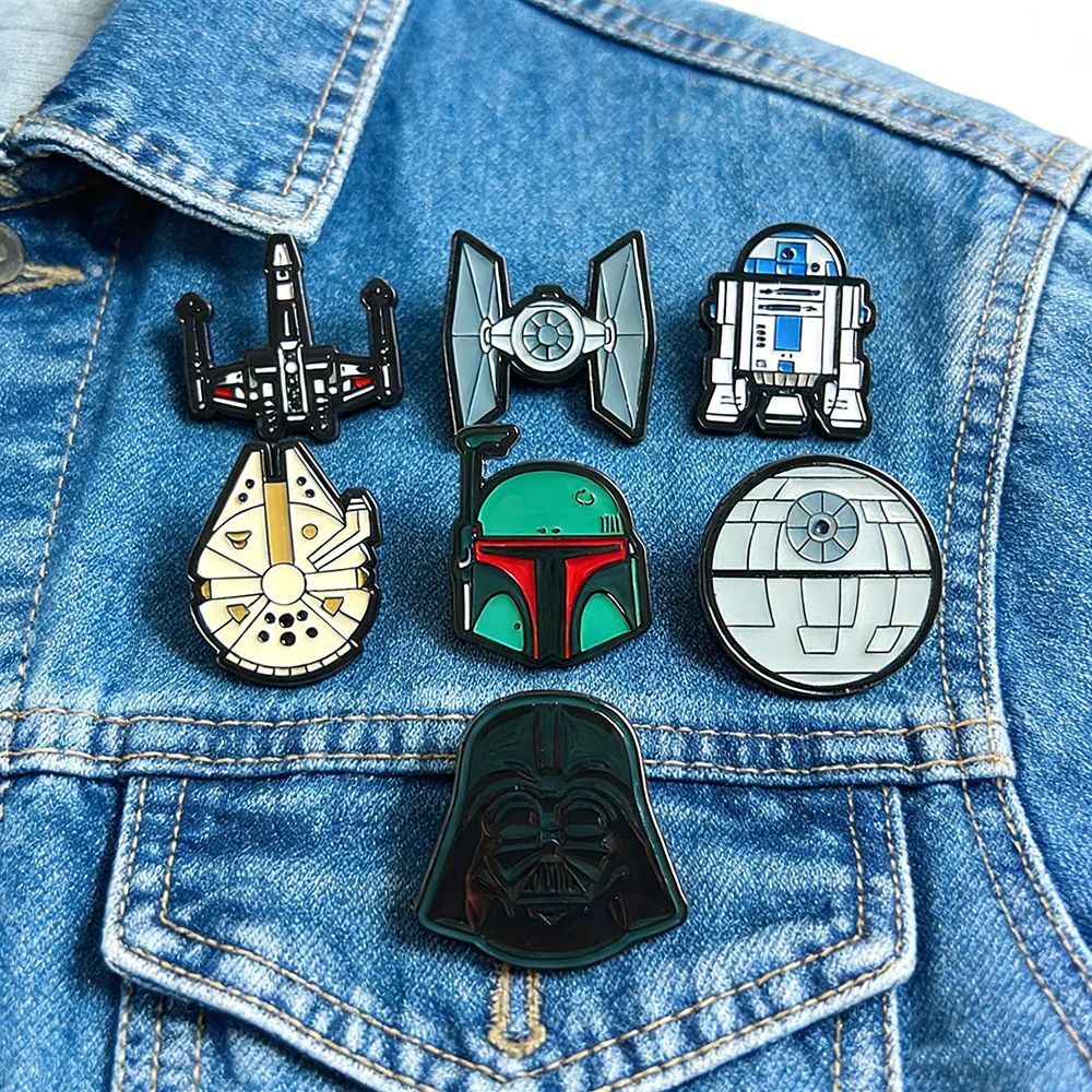 conjunto-de-7-broches-star-wars-para-mulheres-pins-de-esmalte-emblemas-de-metal-de-filmes-stormtrooper-darth-vader-millennium-falcon-presente-de-joia