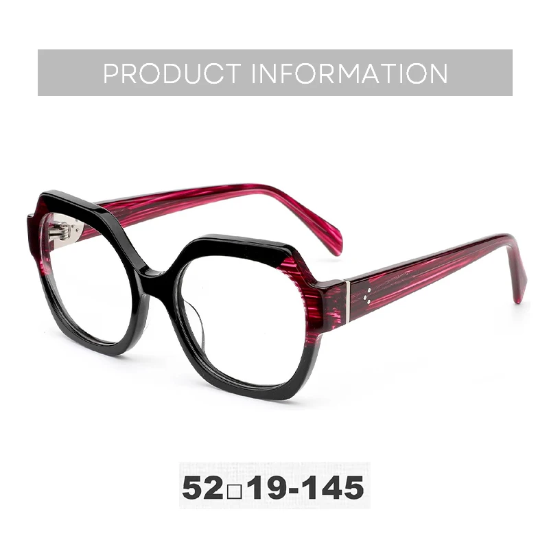 BLUEMOKY اليدوية نظارات طبية من الأسيتات للنساء الاتجاه مضلع النظارات البصرية اللونية النظارات التقدمية