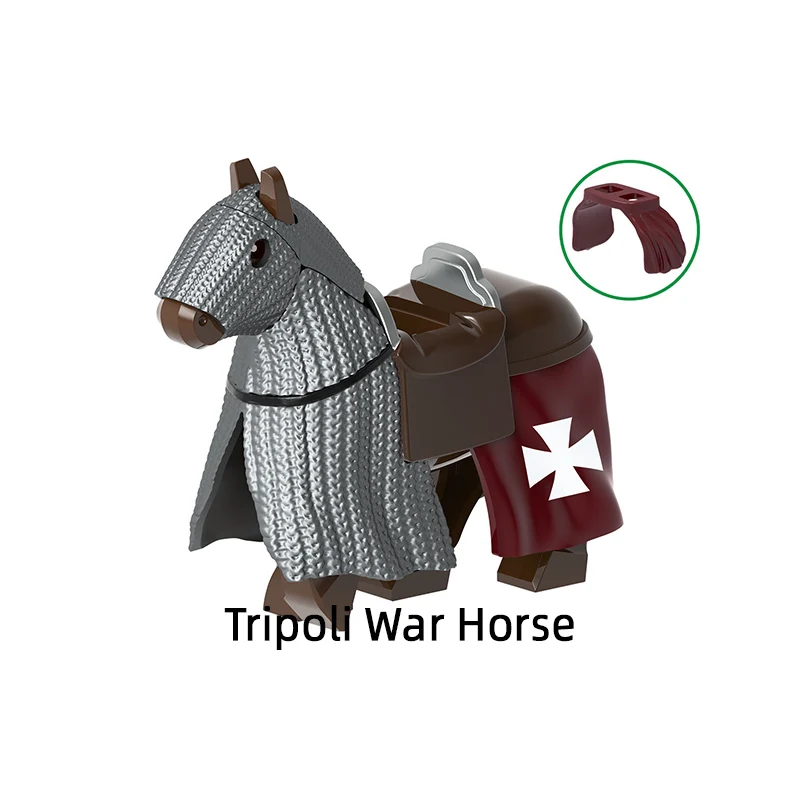 The Medieval Jerusalem Tripoli War Horse Model Blocks MOC Bricks Set Gifts Toys For Children GH0261 GH0262