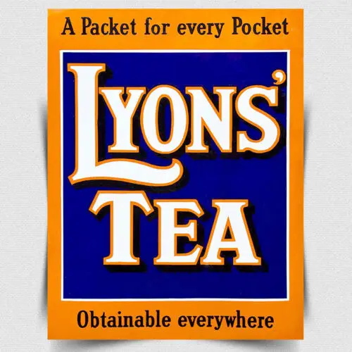 Schild aus Metall für die Wand, Lyons Tea, Vintage-Retro-Poster, Kunstdruck, Küchendekoration, Aluminium