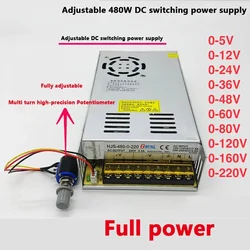 디지털 디스플레이 스위칭 전원 공급 장치, 전압 전류 조정 가능, 고품질, 480W, 24V, 36V, 48V, 80V, 120V, 160V, 220V, 5V, 12V