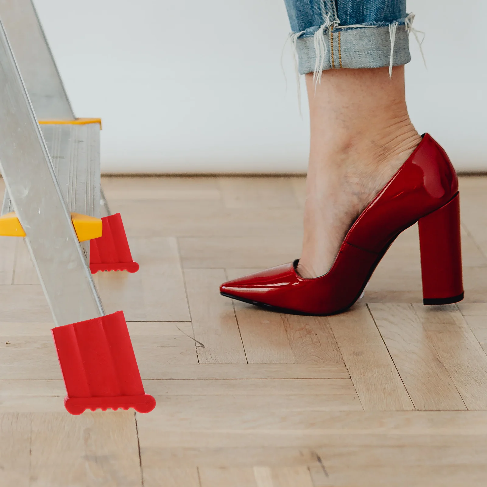 

2Pcs Anti-Slip Ladder Foot Covers Heavy Duty Rubber Pads for Stepladder Protection Floor Safe Non-Slip Mat for Indoor Outdoor