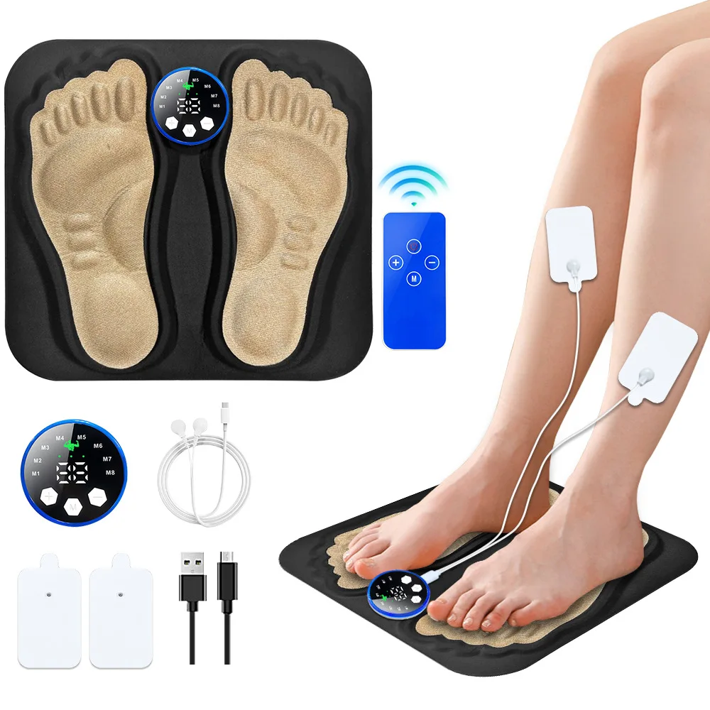 

New 3D Electric EMS Foot Massager Pad With Remote, Smart Foldable Foot Muscle Stimulation Massage Mat Feet Relaxation Shaping