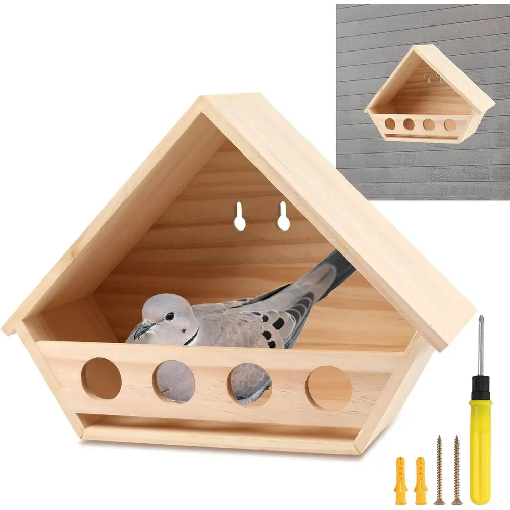 

Уличная гнездовая коробка для голубей 14L x 10.2H x 5.3W с 2 отверстиями для крепления - Легкая установка и снятие