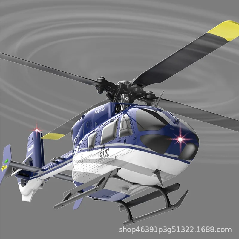 C187 Ec135 Remote Control Helicopter 4 Channel 1:48 Scale Mini Realistic Rc Aircraft Model For Rc Hobby Enthusiasts And Kids