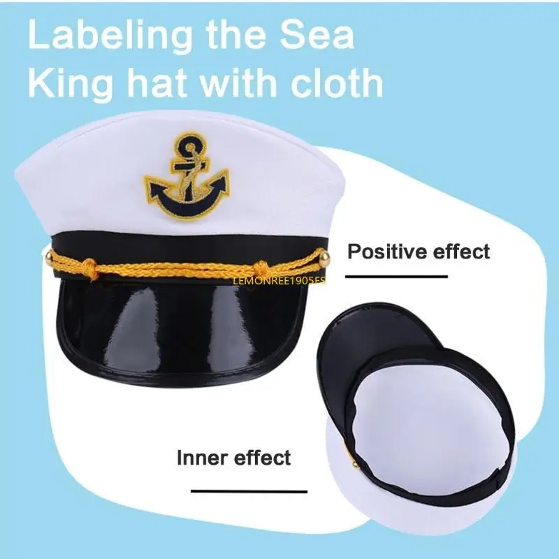 DXAE Nautically Hat Fashion Sailors Hat Adjustable Hat Embroidered Anchors Unisex Hat