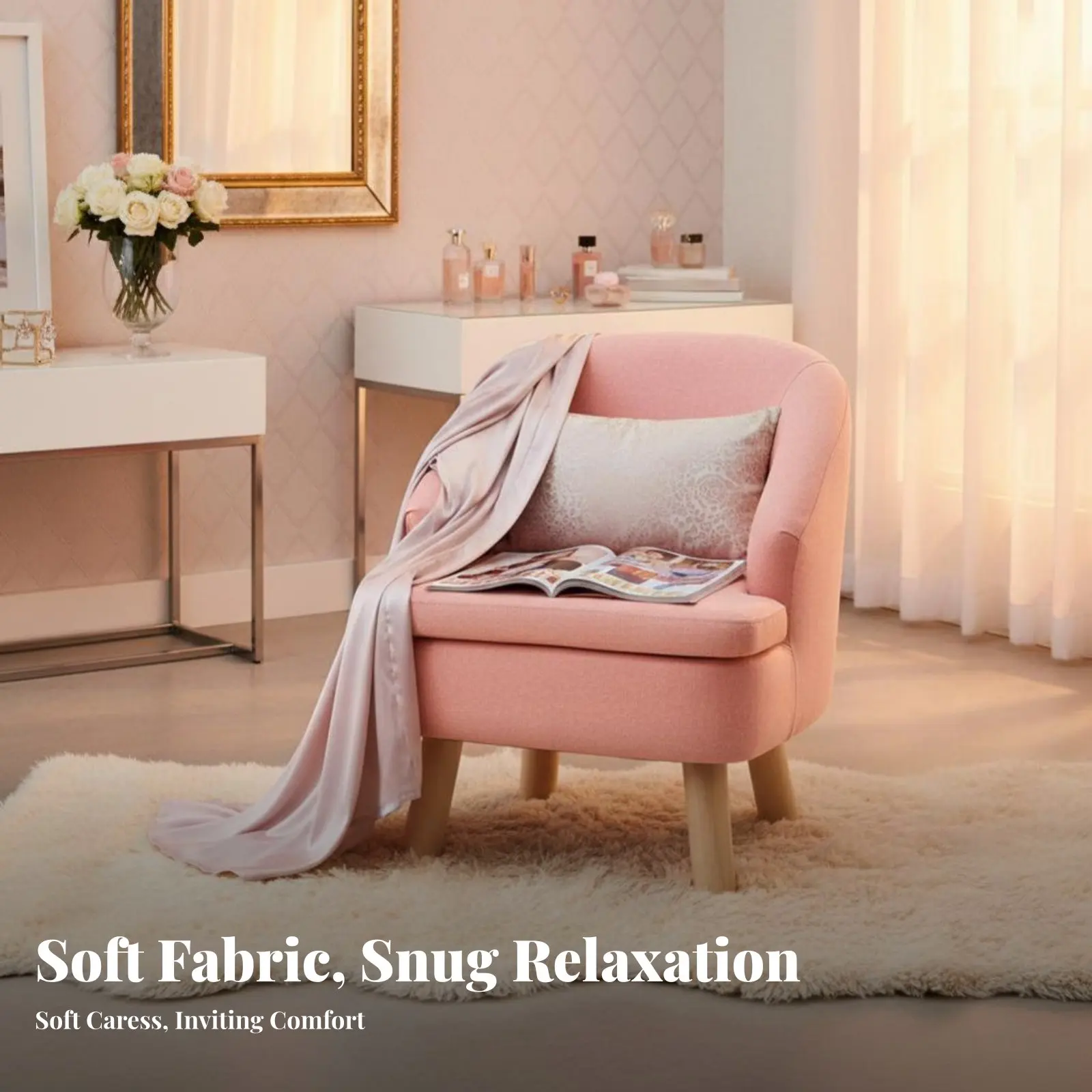 Space-Efficient Upholstered Armchair Space-Saving Single Sofa Removable and Cleanable Cover Minimalist Design for Renters - view 3