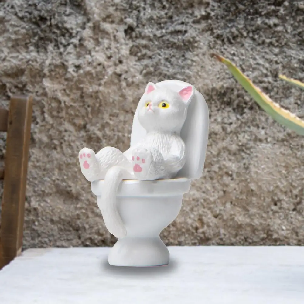 Figurine Fun Vivid Funny Cat Spiritual Consolation PVC Appearance Toilet Series Cat Statue Party Supplies