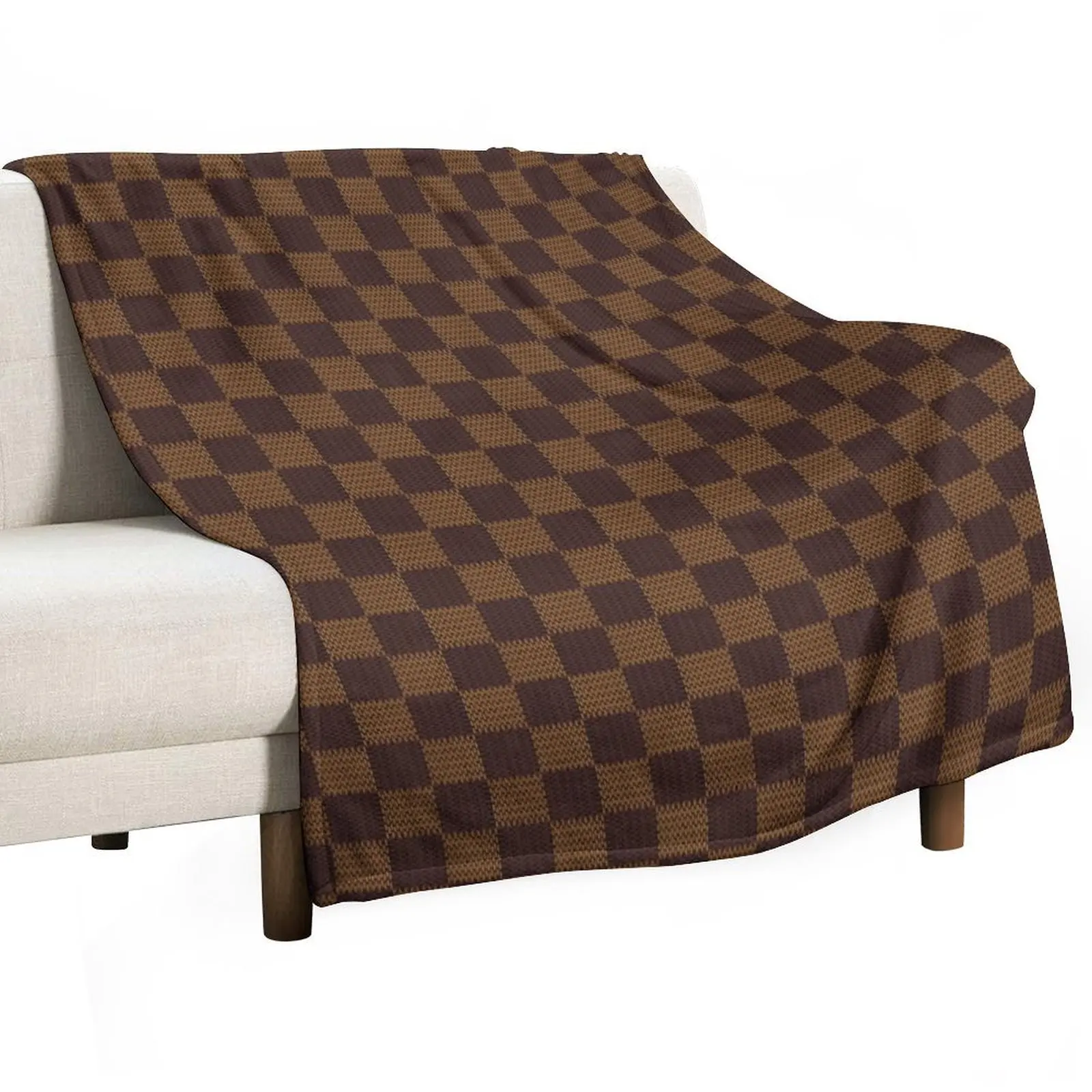 

Brown Tan Checkered Pattern Throw Blanket Plaid Loose Blankets Sofas Of Decoration Blankets