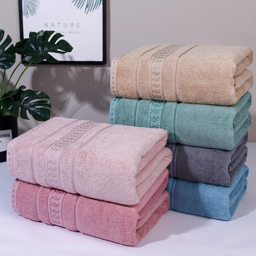 

Thick bamboo fiber bath towel, jacquard break, soft water absorbent skin, high-grade Large bath towels, swimming seaside home