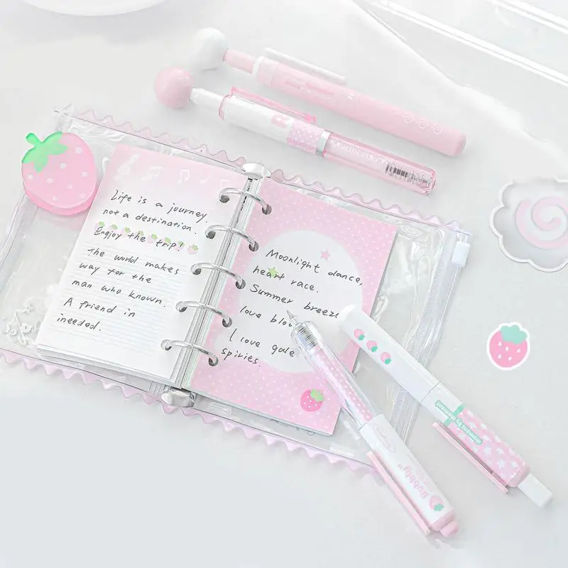 Short Design Pen Set of 4: 360° Rotating, High Beauty, Decompression Brushing & Problem-Solving