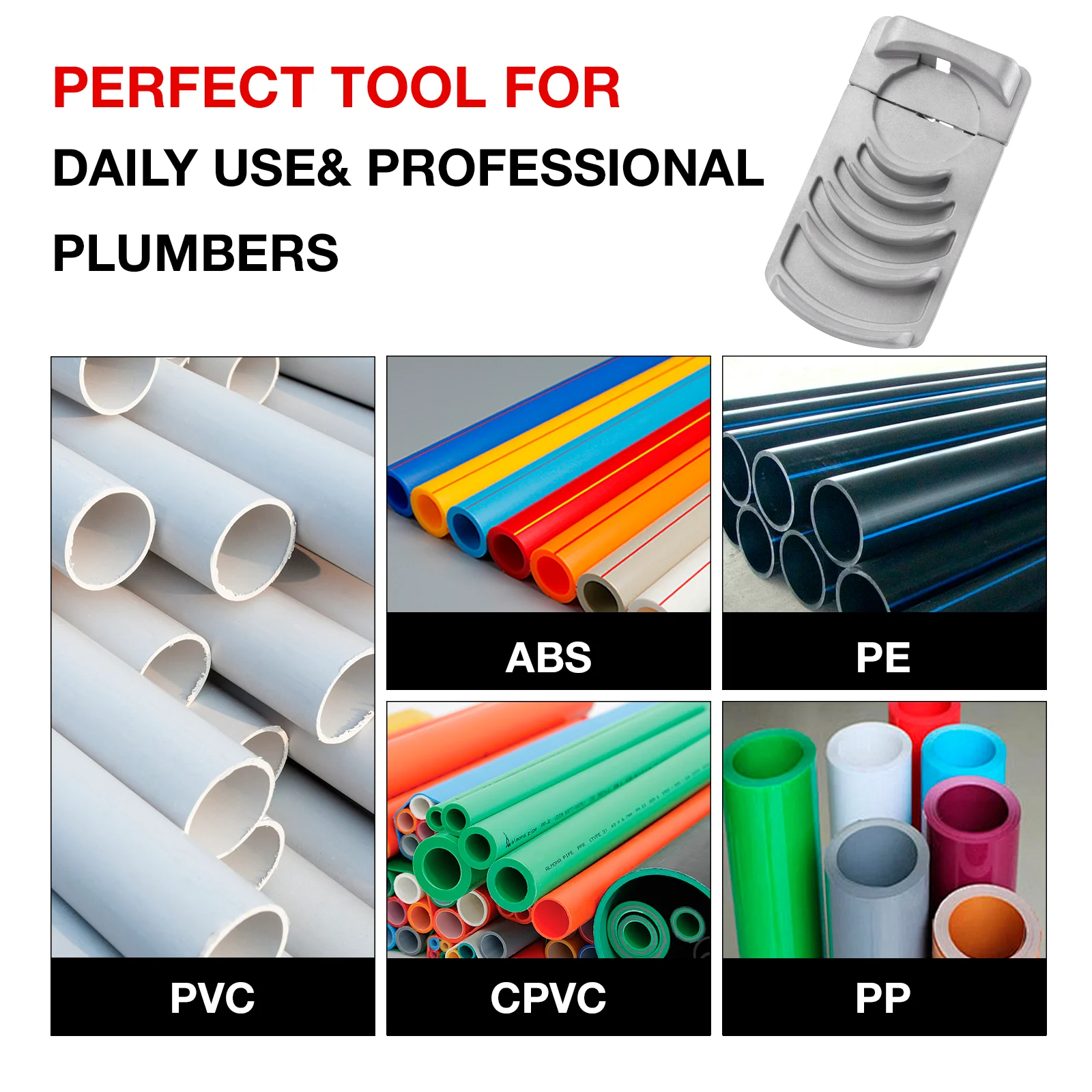 15° Chamfer Plastic Pipe Reamer, Deburring Tool with Hardened Steel Blade for Plumbers Plumbing/Home Renovation Chamfering Tool view 3