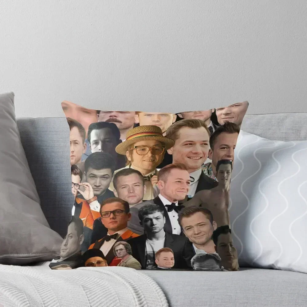 

taron egerton photo collage Throw Pillow christmas cushions covers autumn decoration Sofa Covers For Living Room pillow