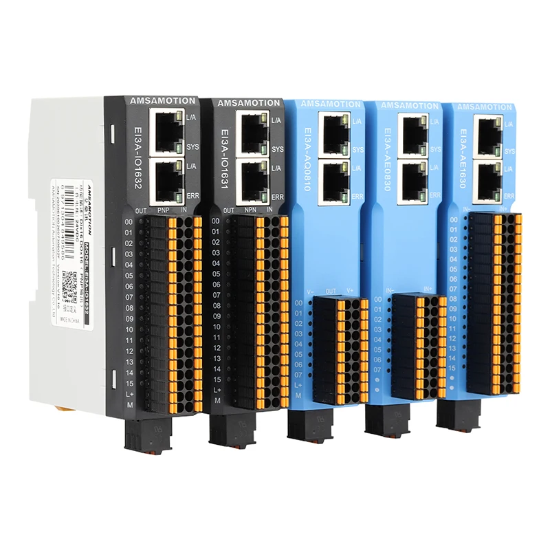 AMSAMOTION EtherNet/IP Remote IO Module Ethernet Bus Communication Digital Analog Input Output Acquisition EMB Expansion Module