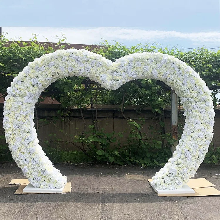 

Romantic Outdoor Lawn Wedding Heart Arch Flower Dispaly Stand Anniversary Party Stage Hall Welcome Door Balloon Backdrops Decor