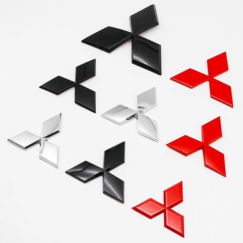 ABS Auto-Frontgrill-Emblem für Mitsubishi Outlander Ralliart Lancer Colt Delica Triton ASX Pajero EVO Heckklappen-Abzeichen Aufkleber