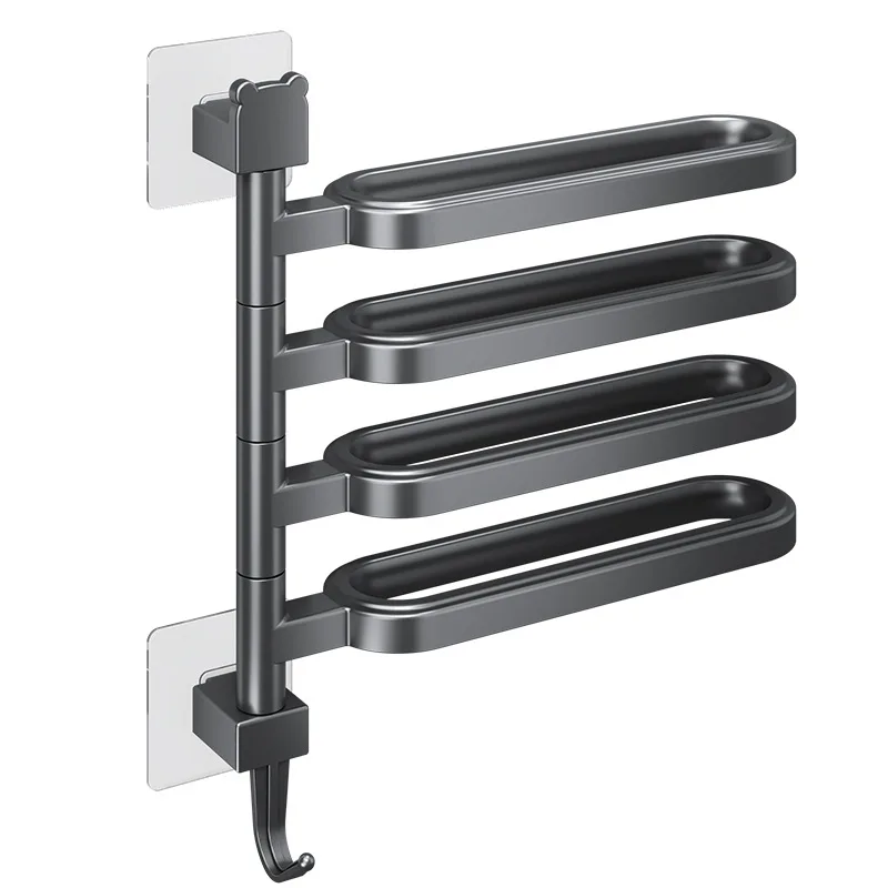 Non-punching towel rack Rotatable multi-bar towel rack Bathroom hanging towels Bathroom rack Toilet towel