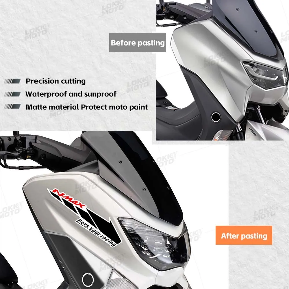 1Pair Motorcycle PVC Reflective Sticker Decoration Scooter Body Side Strip Fairing Decals For NMAX 155 ABS nmax 125 Nmax 160
