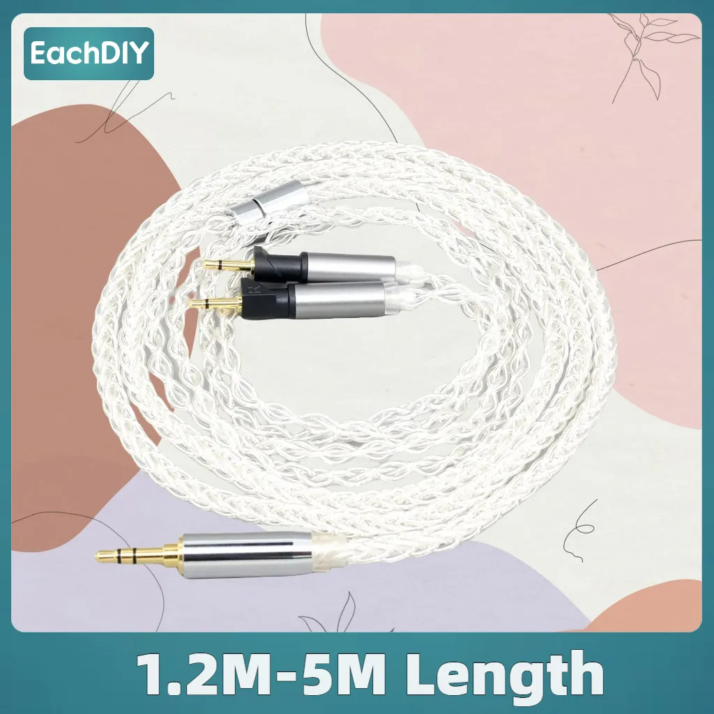 

Palladium Earphone Cable For Abyss Diana v2 phi TC X1226lite 1:1 headphone pin 8 Core 99% 7n Pure Silver 8504