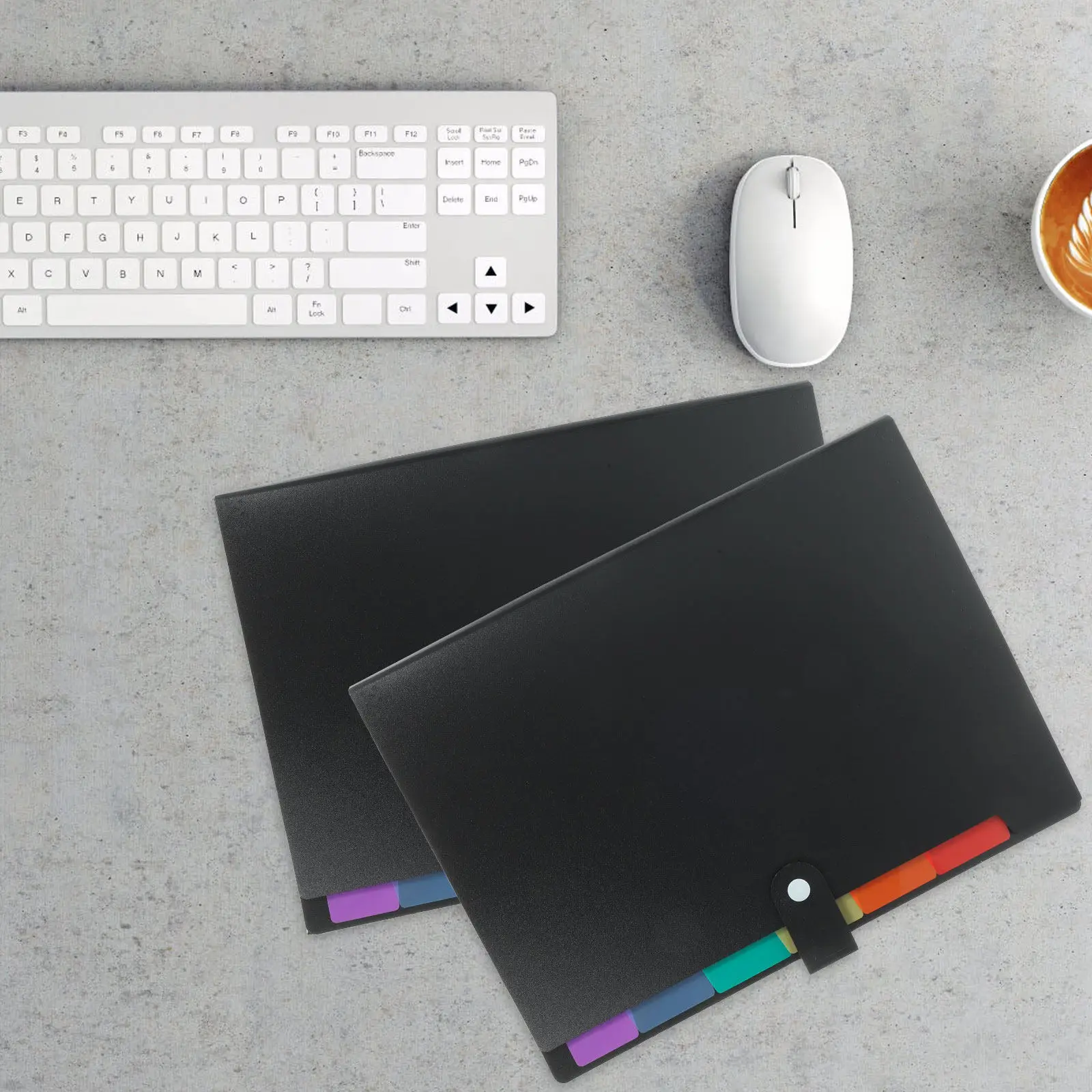 

2Pcs Accordion File Folder Expanding Organizer Lightweight Portable Document Receipt Storage Office Supplies Multi-Layer Pocket