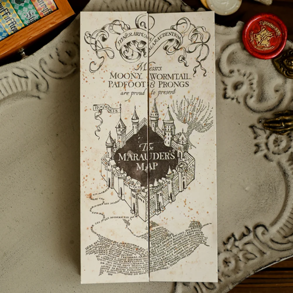 Mapa de Harry Potter, Academia Mágica, tema de Hogwarts, versión completa HD, mapa de caza del Tesoro mágico estereoscópico expandible, regalos de cumpleaños