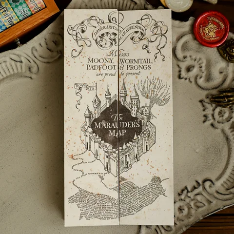 Harry Potter Map Magic Academy Hogwarts Theme HD Full Version Expandable Stereoscopic Magic Treasure Hunt Map Birthdays Gifts