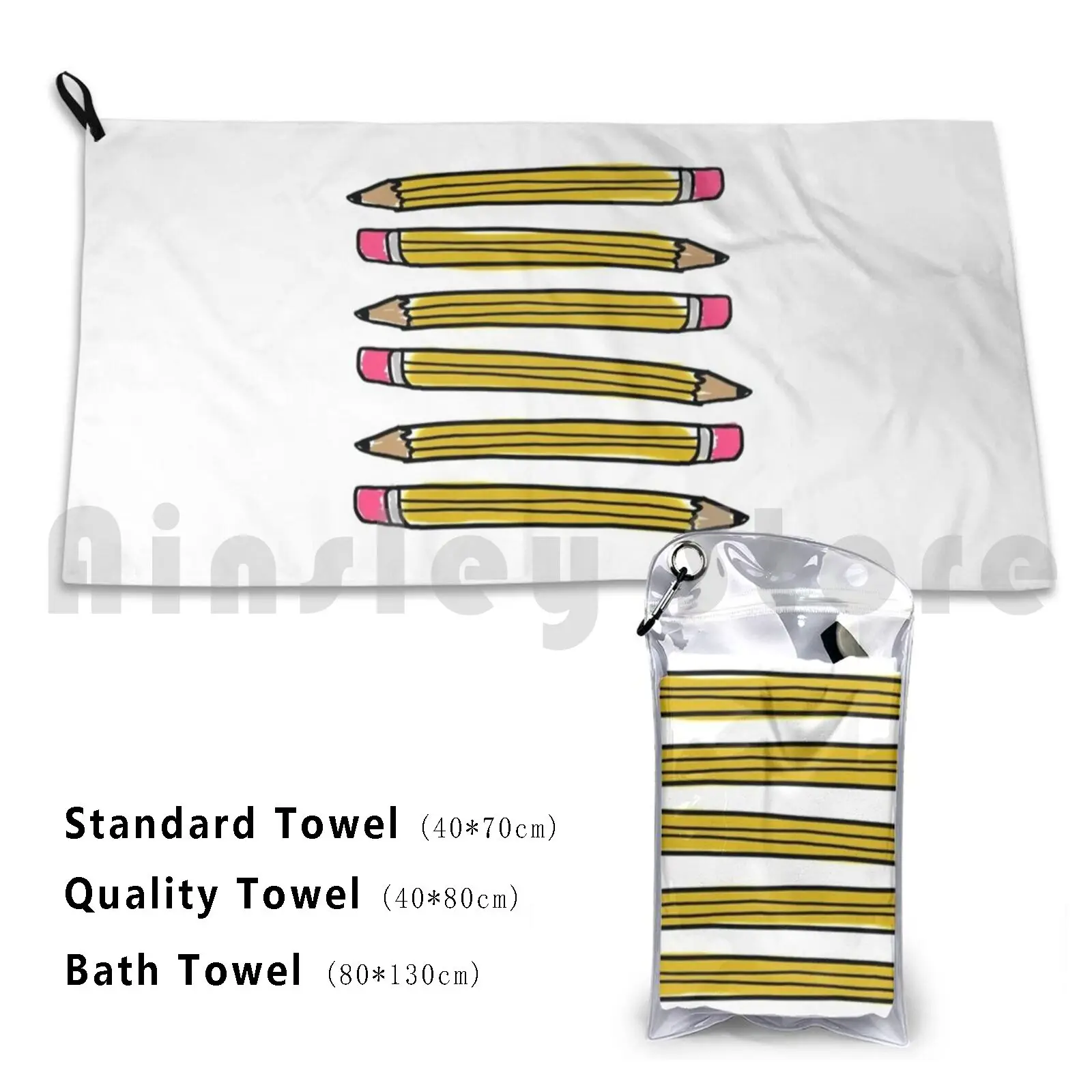 School Pencils Custom Towel Bath Towel School Pencil Teacher Teach Educator Kid Children Child Kids Write