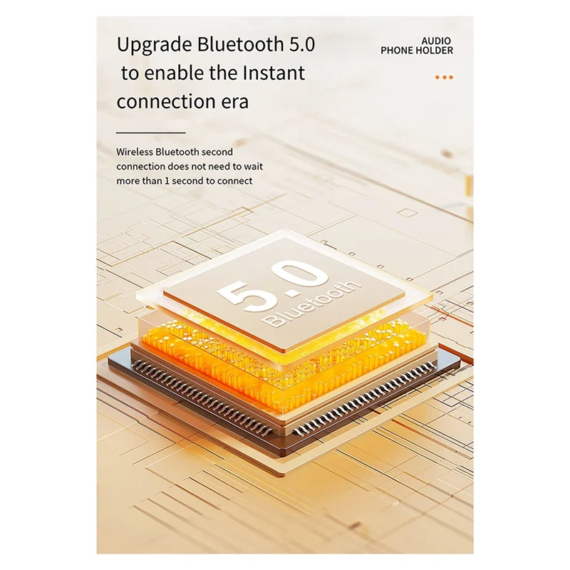 High Quality-Phone Stand Speaker Cradle Adjustable For Office Foldable Cellphone Stand With RGB V5.0 Light Desktop