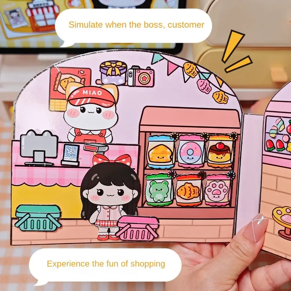 かわいい手作り素材 DIY ピンチおもちゃブック教育早期学習静かな本漫画パズル要素 3D ステッカーブック女の子