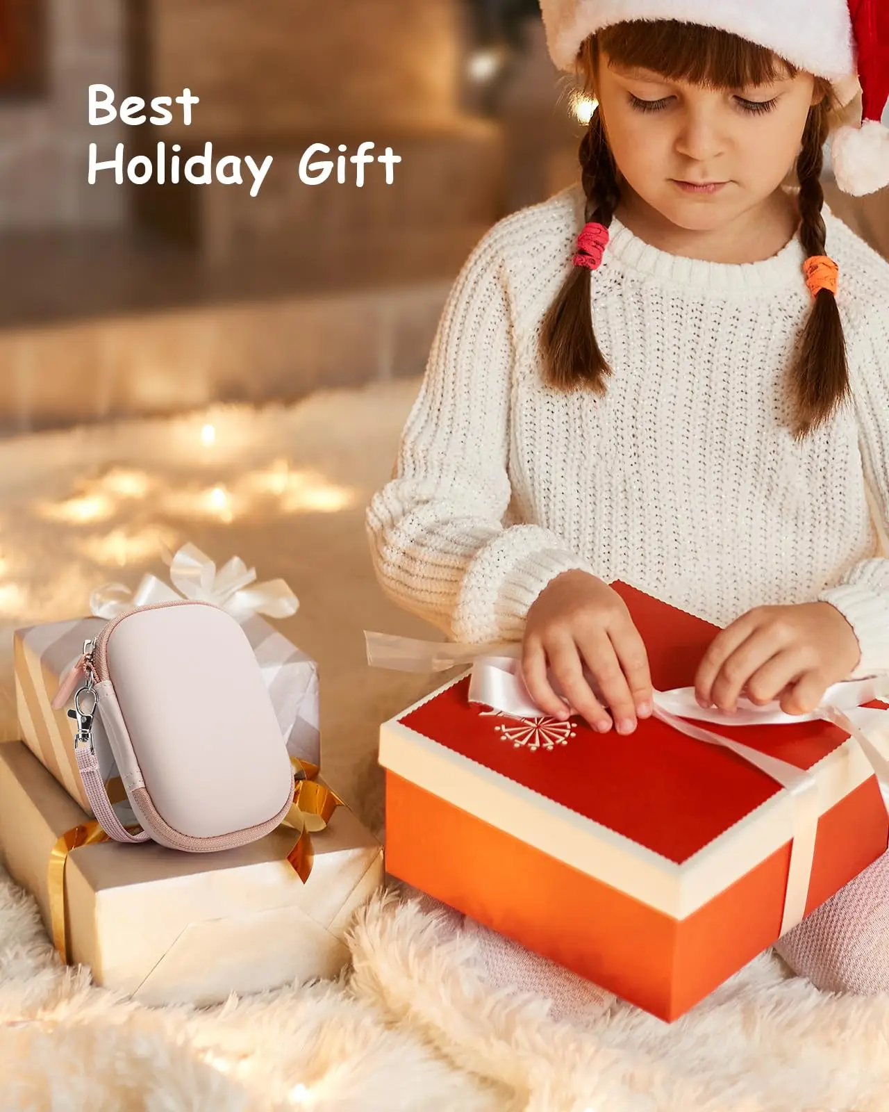 حافظة كاميرا للكاميرا الرقمية، لكاميرات سامسونج/كانون/سوني/نيكون الرقمية، حقيبة تخزين بطاقة SD للسفر وحقيبة لطيفة باللون الوردي #6