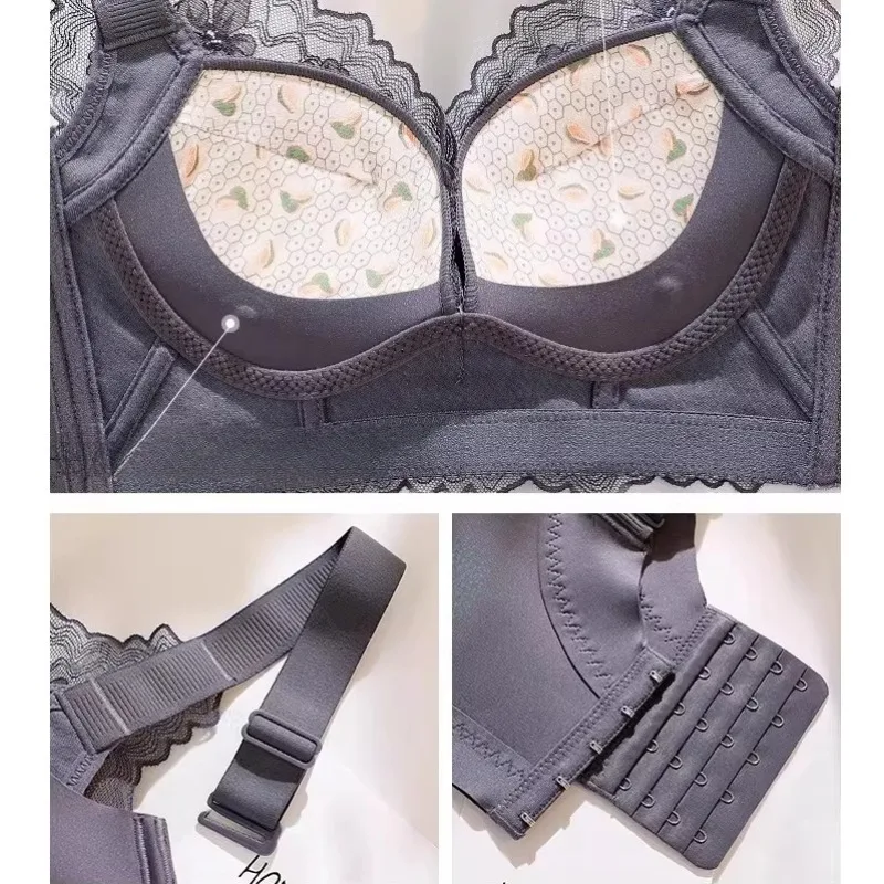 

Women's Shaping Push Up Bra Comfortable Support Anti-Sagging Side Collection Full Coverage Plus Size 32-42 ABCD Everyday Casual