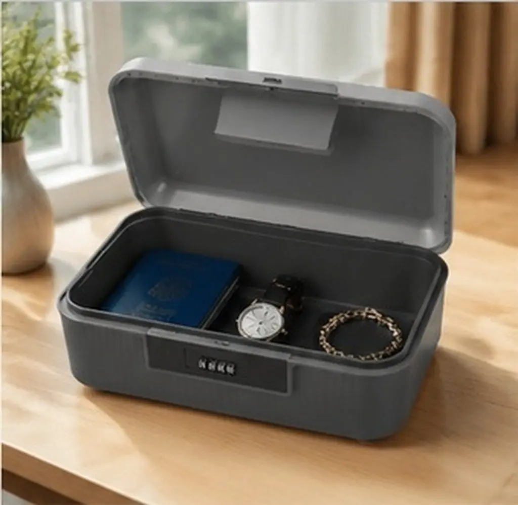 Lockable Storage Bin with Combination Lock Large Capacity Secure Plastic Container for Home Office School Travel Documents