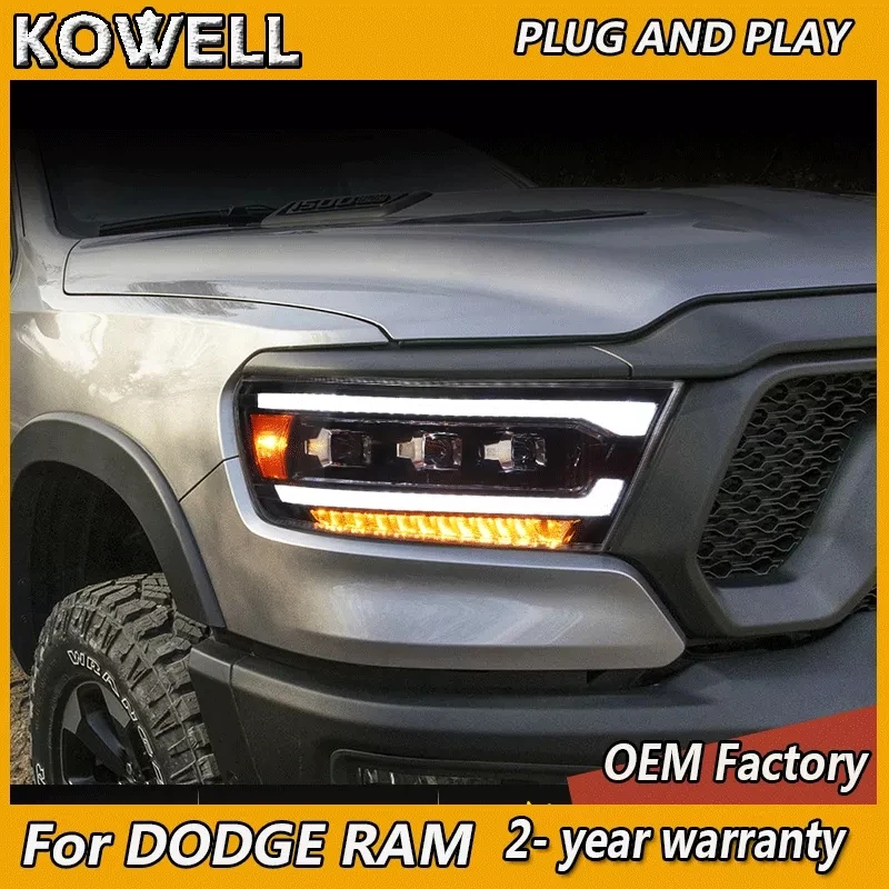 

Car Styling for Dodge Ram Head Light 2019-2021 Ram Headlight DRL Turn Signal Low High Beam Projector Lens